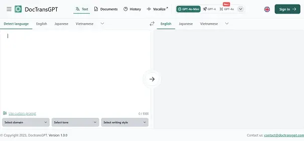 DOCTRANSGPT preview