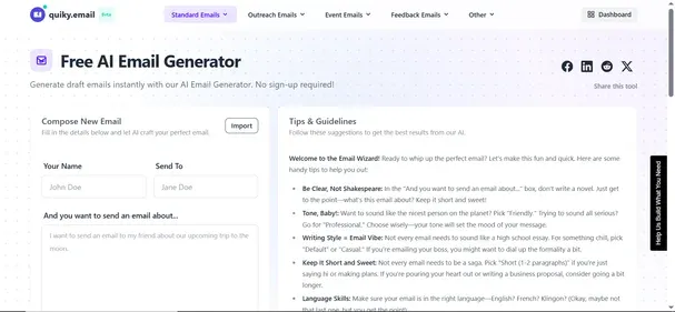 Quiky Email preview