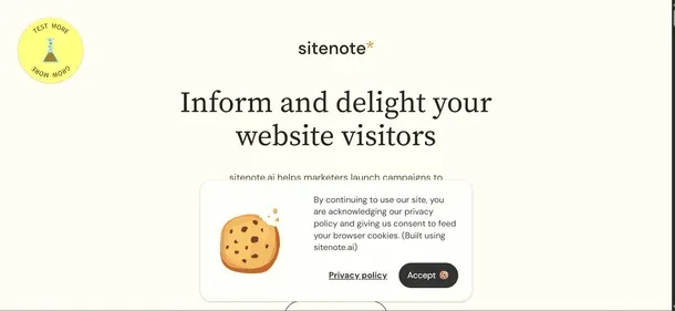 Sitenote AI preview