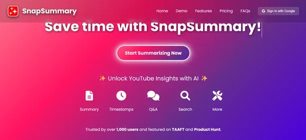 SnapSummary preview