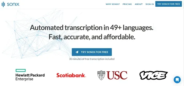 Sonix AI preview