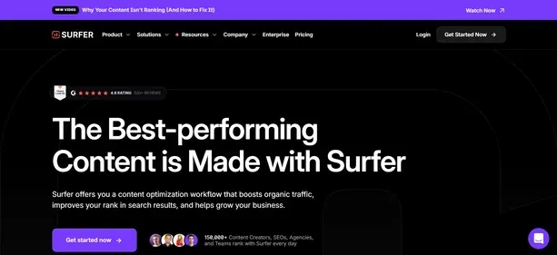 Surfer SEO preview