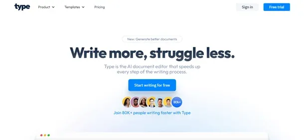 TYPE AI preview