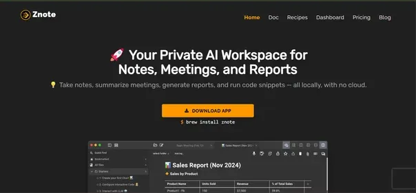 Znote AI preview
